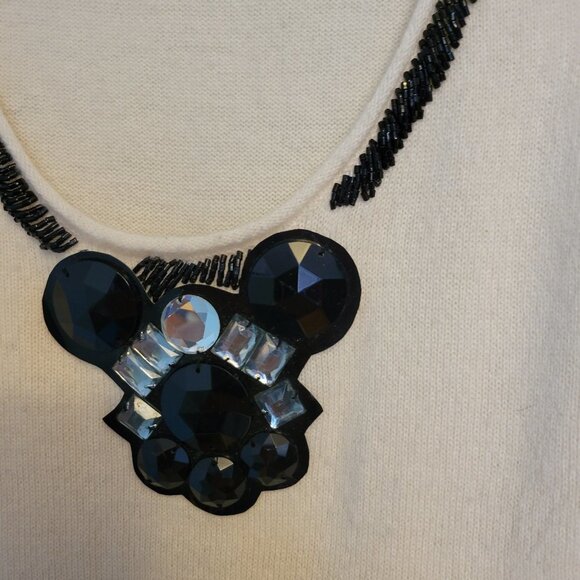 TORY BURCH CASHMERE EMBELISHED WOMENS SWEATER SIZE XS - Picture 3 of 10